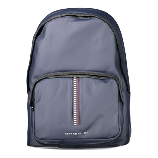 Tommy Hilfiger Blue Polyethylene Backpack with adjustable straps and external pocket