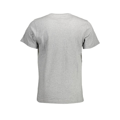 Back view of gray cotton t-shirt similar style to Tommy Hilfiger Brown Cotton Men T-Shirt