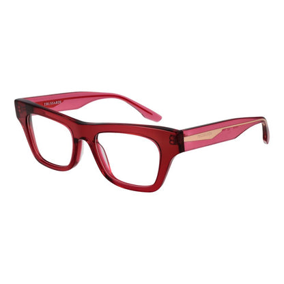Trussardi Purple Acetate Glasses (Frames) for women, full-rim rectangle style, purple color, acetate frame, size 51-19-143