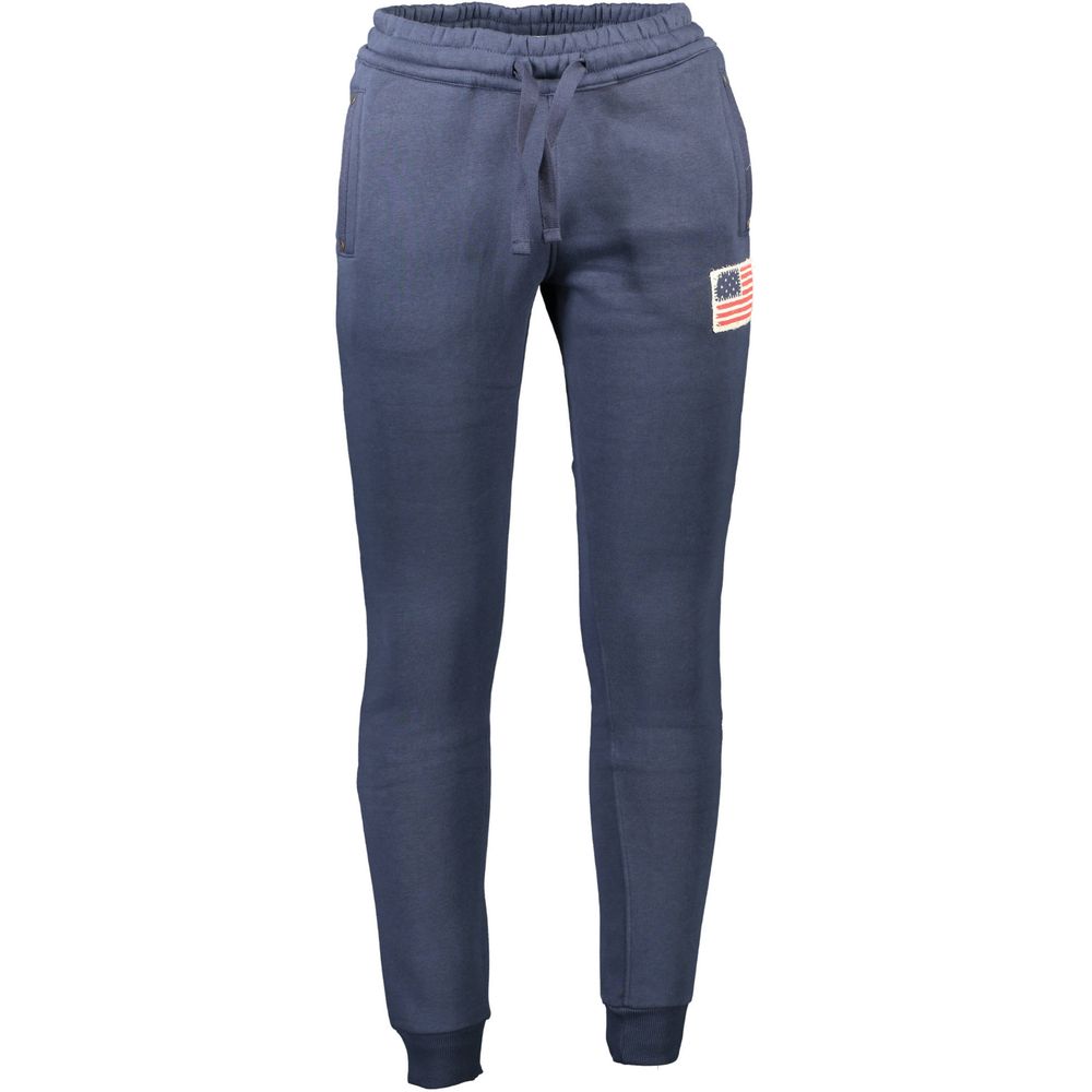 U.S. POLO ASSN. Blu Cotton Men's Sweatpants with elastic waistband, drawstring, and logo.