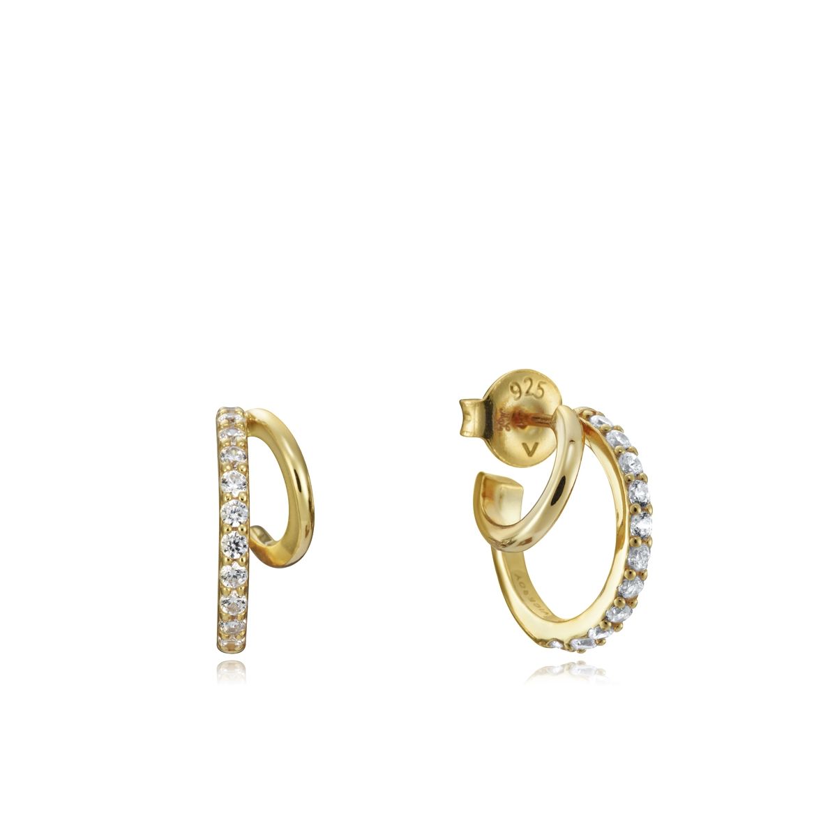 Gold plated silver earrings with crystal embellishments, model VICEROY JEWELS Mod. 13000E000-93, elegant and stylish accessory.