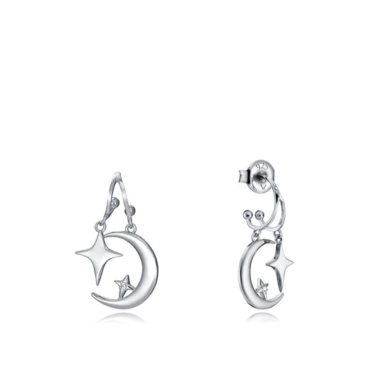 VICEROY JEWELS Mod. 13011E000-30 lady's earrings in silver 925°, featuring a star and moon motif, quartz analog, water-resistant 5 ATM.