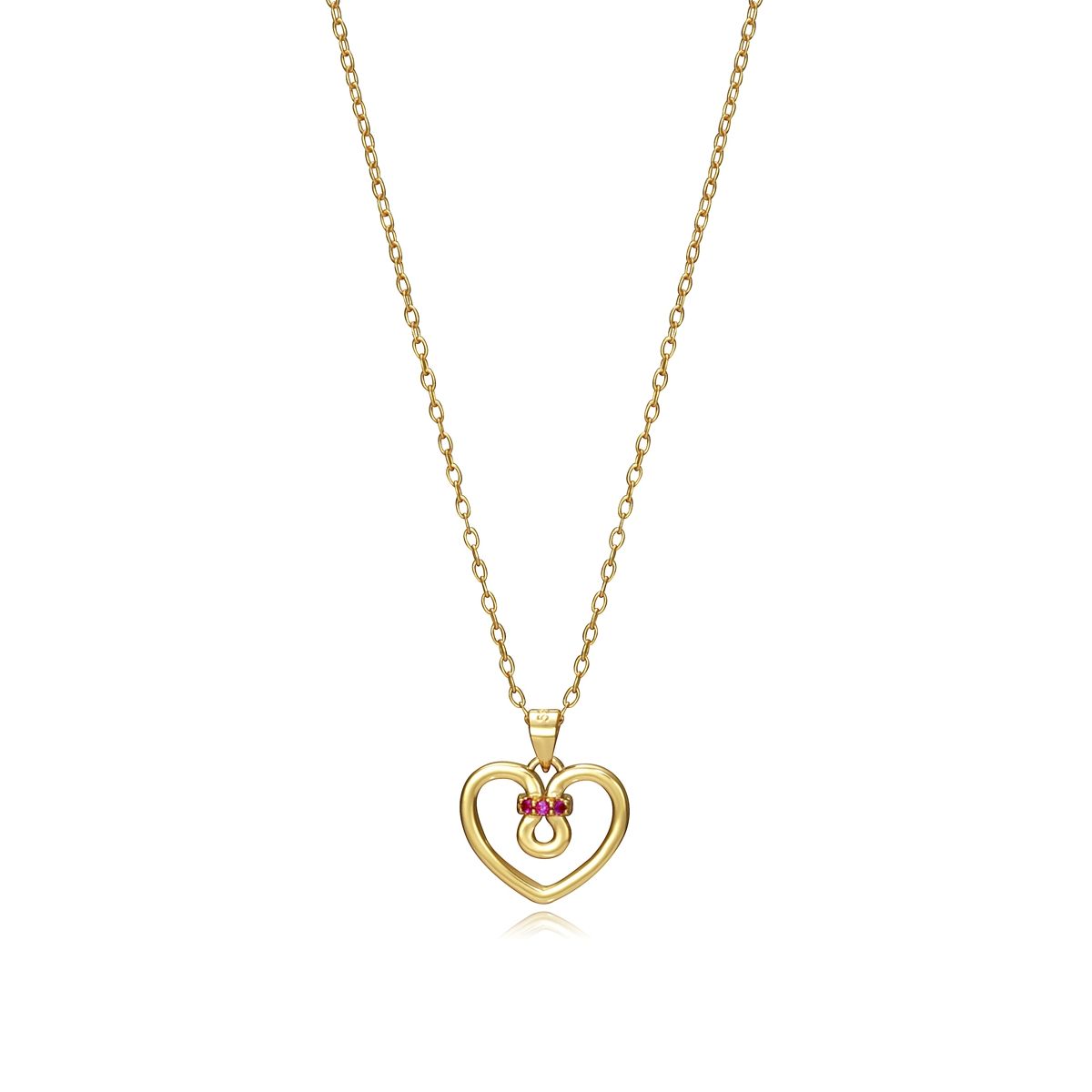 VICEROY JEWELS Mod. 13026C100-06 gold heart-shaped necklace for ladies with quartz analog features, presented in an official box.