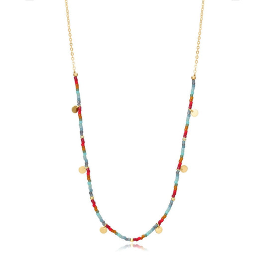 Elegant VICEROY JEWELS Mod. 13038C100-96 ladies' necklace made of Silver 925° with multicolor beads and gold accents.