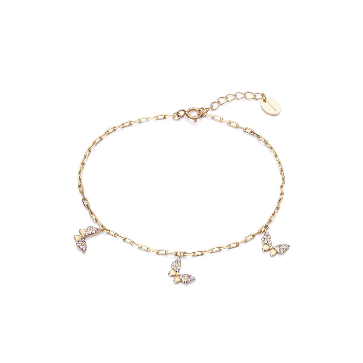 VICEROY JEWELS Mod. 13086P100-30 silver 925° lady's bracelet with butterfly charms, elegant design on a white background.