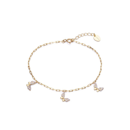 VICEROY JEWELS Mod. 13086P100-30 silver 925° lady's bracelet with butterfly charms, elegant design on a white background.