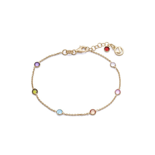 Delicate gold bracelet with colorful gemstones, VICEROY JEWELS Mod. 1327P100-39, ideal for ladies seeking elegant jewelry.
