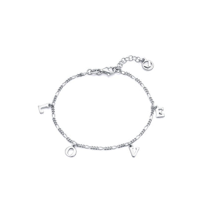 Silver bracelet with 'LOVE' letters, women's gift idea, VICEROY JEWELS Mod. 1335P000-08, quartz movement, 10 ATM water resistance.
