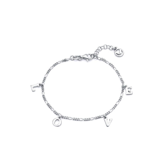Silver bracelet with 'LOVE' letters, women's gift idea, VICEROY JEWELS Mod. 1335P000-08, quartz movement, 10 ATM water resistance.