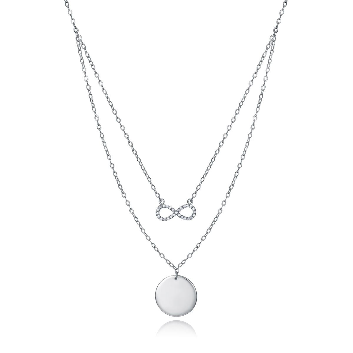 VICEROY JEWELS Mod. 4087C000-00 silver necklace for ladies with infinity symbol and round pendant, quartz movement, in official packaging.