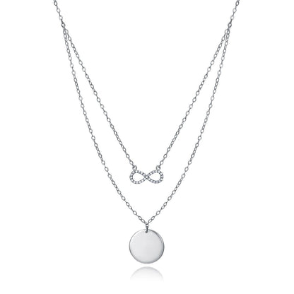 VICEROY JEWELS Mod. 4087C000-00 silver necklace for ladies with infinity symbol and round pendant, quartz movement, in official packaging.