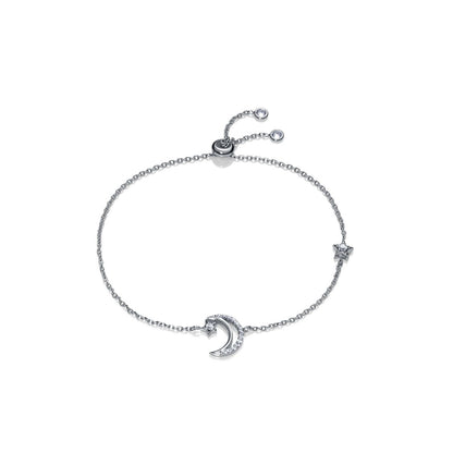 Elegant silver bracelet from VICEROY JEWELS Mod. 4123P000-38 featuring a moon and star charm, ideal for ladies, water-resistant to 5 ATM.