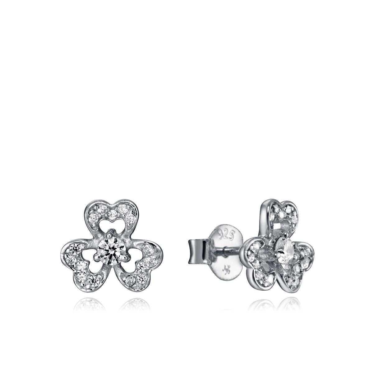 VICEROY JEWELS Mod. 85019E000-38 Lady's silver earrings, quartz analog movement, floral design, official packaging.