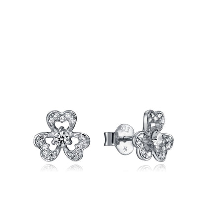 VICEROY JEWELS Mod. 85019E000-38 Lady's silver earrings, quartz analog movement, floral design, official packaging.