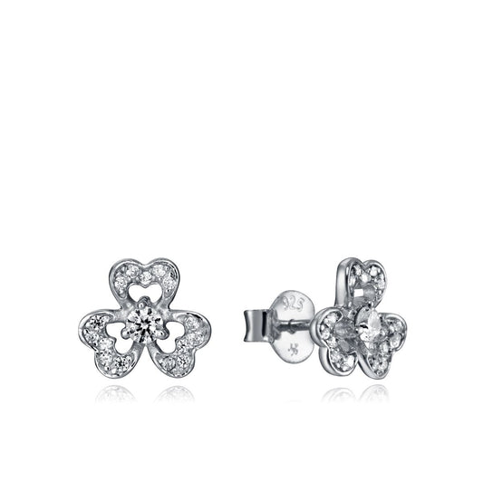 VICEROY JEWELS Mod. 85019E000-38 Lady's silver earrings, quartz analog movement, floral design, official packaging.