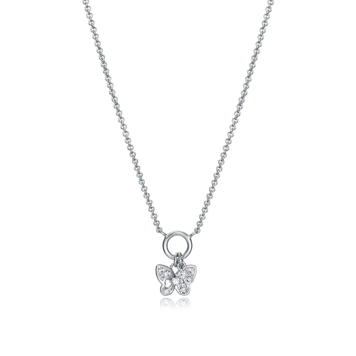 VICEROY JEWELS Mod. 85023C000-38 necklace for ladies, silver 925°, 28mm case, quartz analog, butterfly pendant, water-resistant 5 ATM