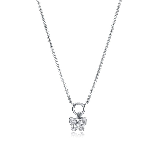VICEROY JEWELS Mod. 85023C000-38 necklace for ladies, silver 925°, 28mm case, quartz analog, butterfly pendant, water-resistant 5 ATM