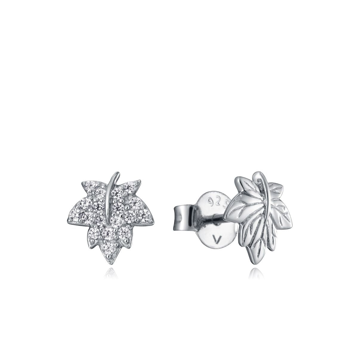 VICEROY JEWELS Mod. 85026E000-30 silver earrings for ladies, leaf design, quartz analog, mineral dial, in official box.