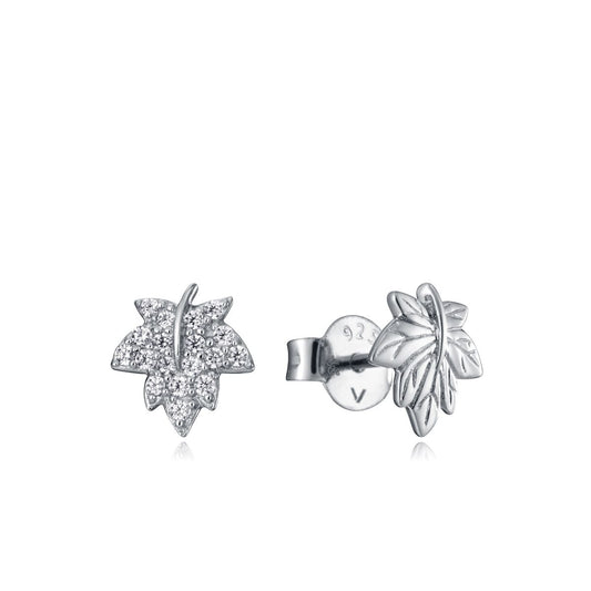 "VICEROY JEWELS Mod. 85026E000-30 silver leaf earrings for ladies, crafted in 925 silver with a quartz analog leaf design."