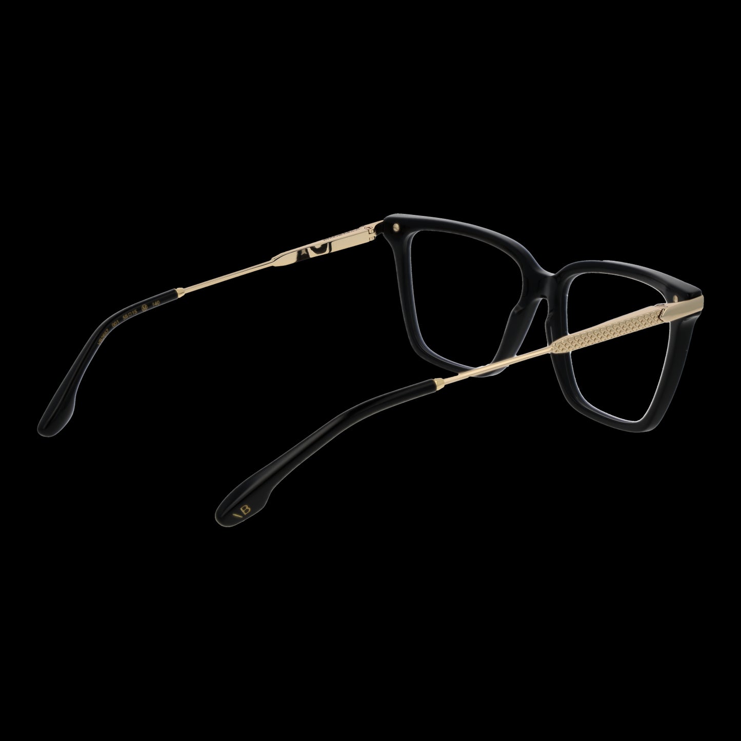 Alt Tag: Stylish eyewear for women, VICTORIA BECKHAM MOD. VB2657 55001, featuring elegant gold and black frame design on a dark background.