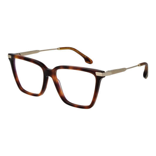 Alt Tag: VICTORIA BECKHAM MOD. VB2657 55215 lady's designer eyewear with tortoiseshell frame and gold accents.