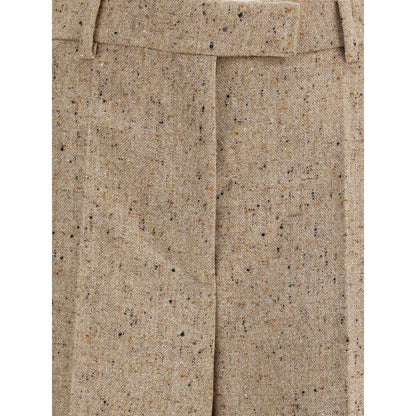 Valentino Beige Fleece Wool Casual Pants