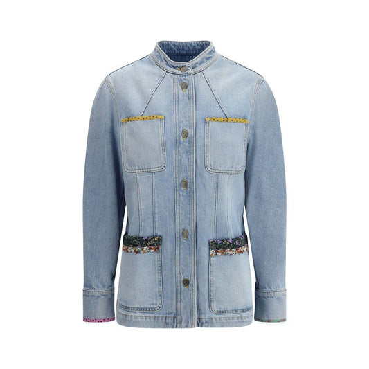 Valentino Denim Jacket with embroidery VA-7B3DC03N94W508-IT42 | L