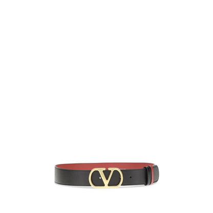 Valentino Garavani Black Calf Leather Bos Taurus Regular Belt