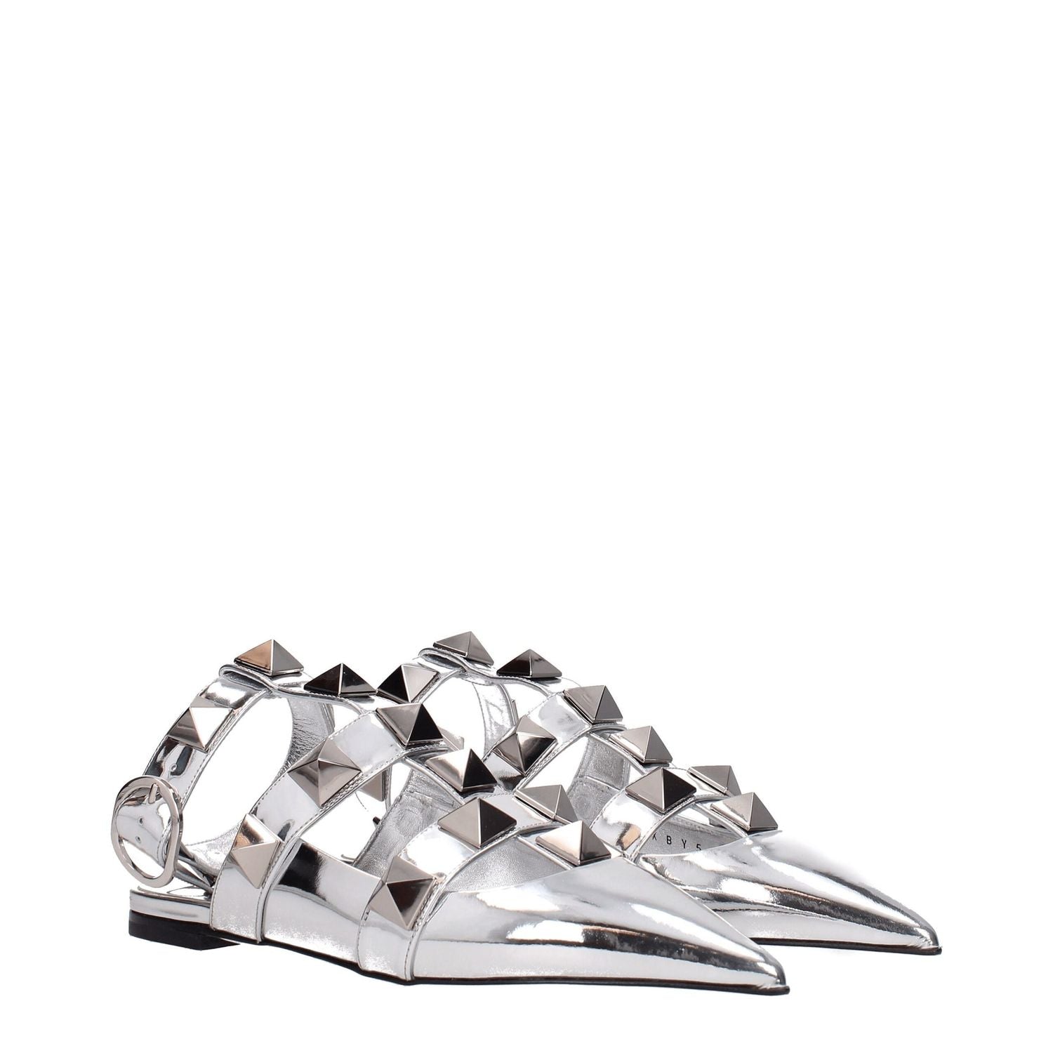 Valentino Garavani Gray Leather Flat Sandals