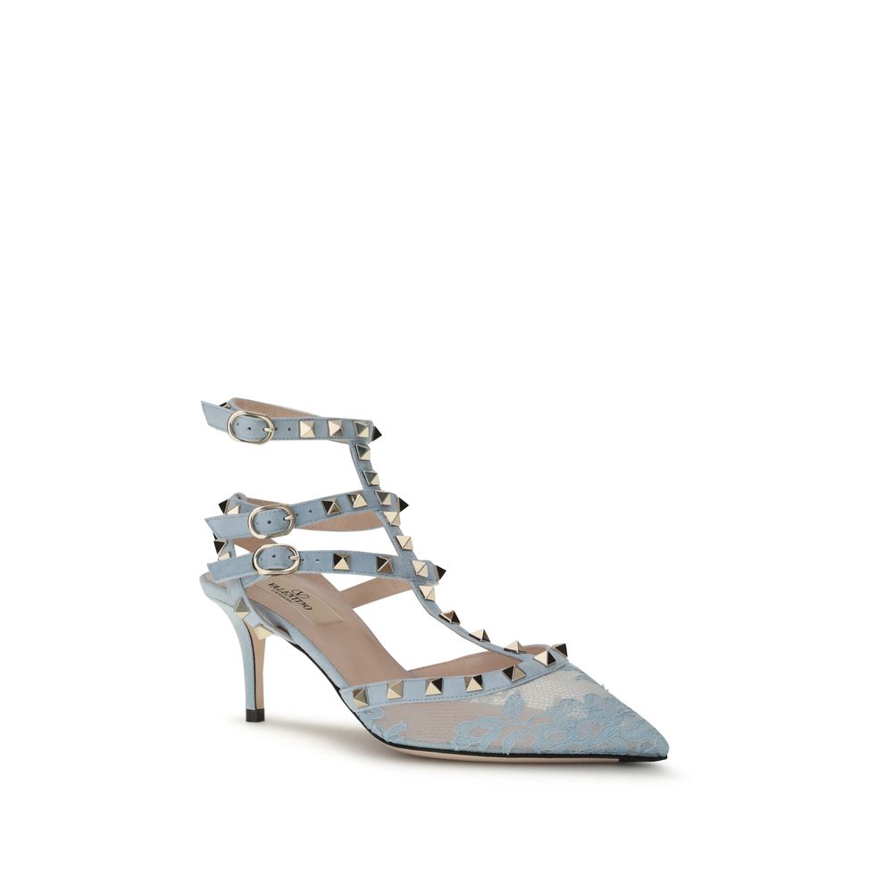 Valentino Garavani Light Blue Fabric High Heel Pumps