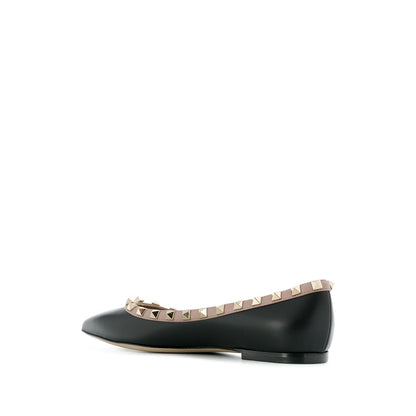 Valentino Garavani Rockstud Patent Leather Ballerina Flat Shoes