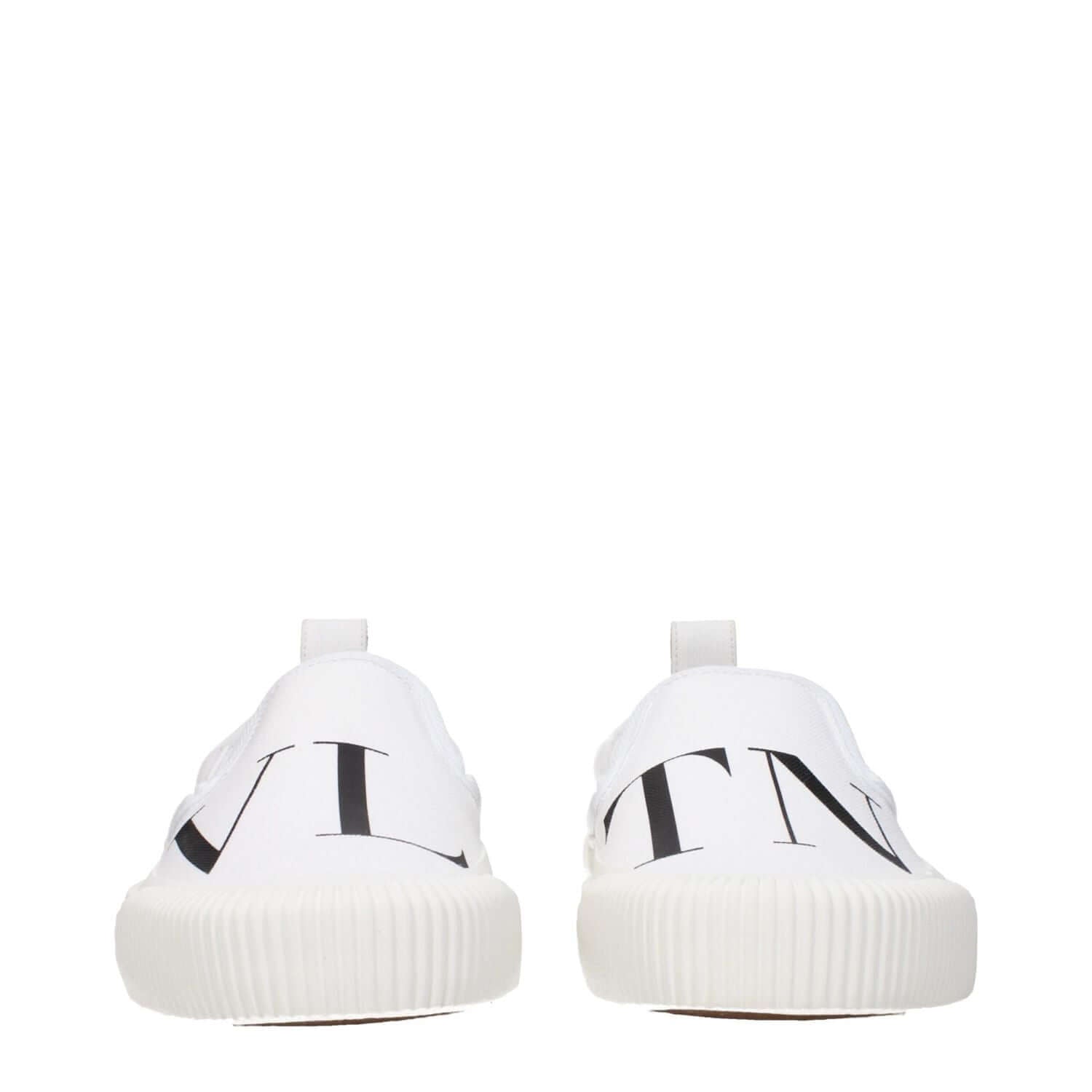 Valentino Garavani White Fabric Slip-On Loafers