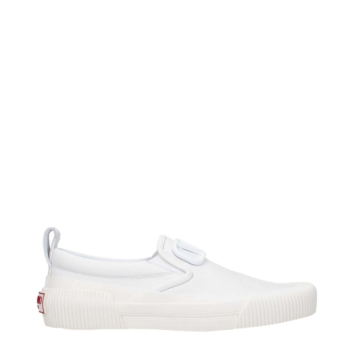 Valentino Garavani White Leather Slip-On Loafers with logo and rubber sole, round toe, casual style, and flat heel, MPN S0G77MYU0BO.