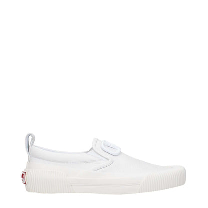 Valentino Garavani White Leather Slip-On Loafers with logo and rubber sole, round toe, casual style, and flat heel, MPN S0G77MYU0BO.