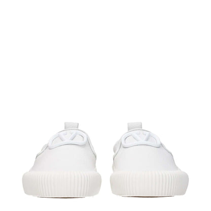 Valentino Garavani White Leather Slip-On Loafers with rubber sole, round toe, and front logo detailing, MPN S0G77MYU0BO.