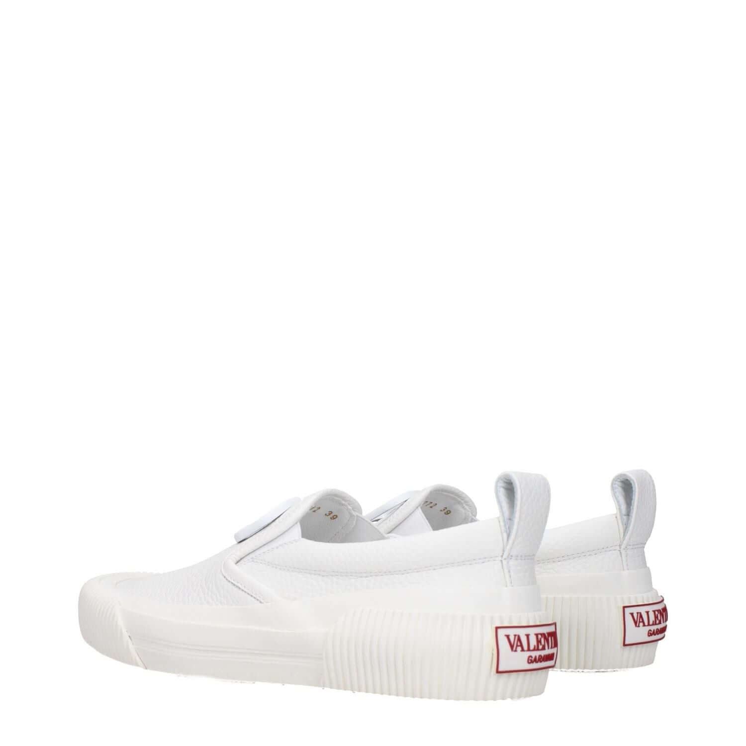 Valentino Garavani White Leather Slip-On Loafers
