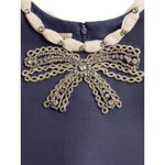 Valentino Short Embroidered Crepe Couture Dress Dresses