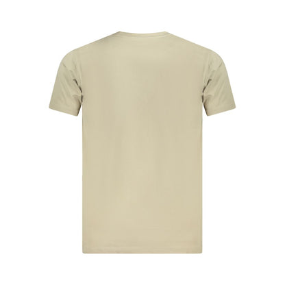 Vans Beige Cotton Men T-Shirt backside view showcasing classic fit and crew neck design.