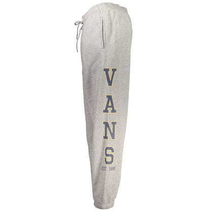 Vans Gray Cotton Pant, sports trousers, fleece with elastic waist and laces, 3 pockets, elastic ankles, print and logo.