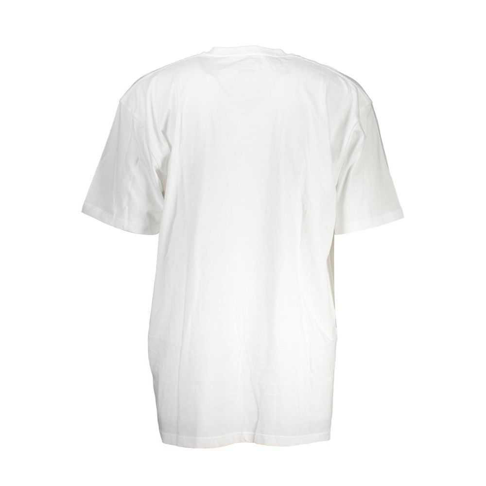 Back view of Vans White Cotton Men T-Shirt showcasing soft white cotton fabric and classic design.