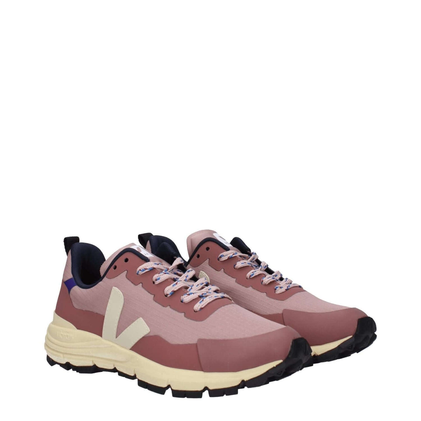 Veja Pink Fabric Athletic Sneakers with side detail, front logo, lace-up closure, rubber sole, and round toe. MPN: DDR1903363A.