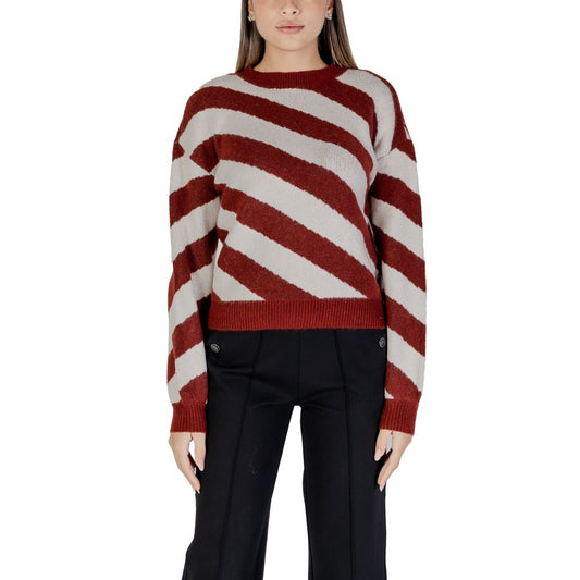 Vero Moda Bordeaux Recycled Polyester Sweatshirt with diagonal stripes, women's fashion