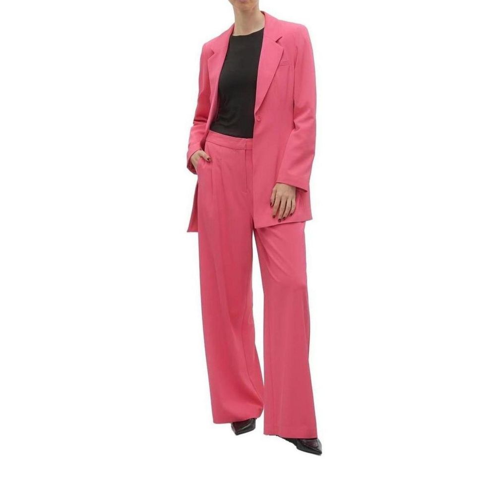 Vero Moda Pink Polyester Casual Pants