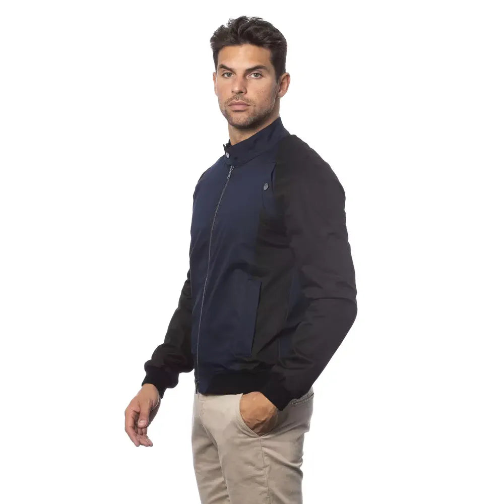 Verri Blue Cotton Men's Bomber Jacket