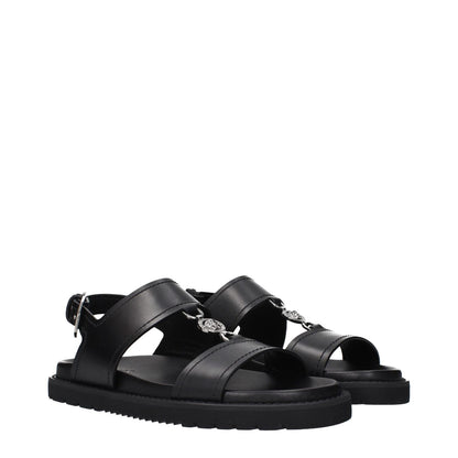 Versace Black Leather Sandals