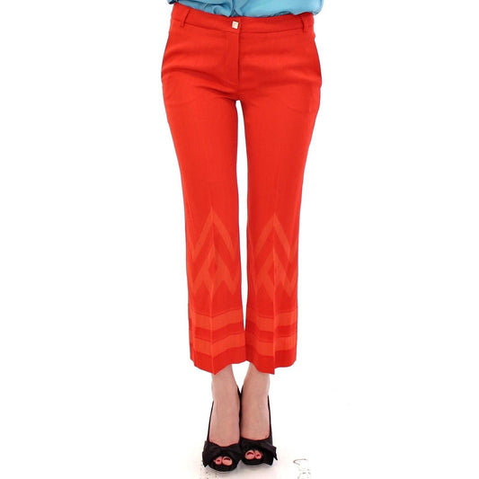 Versace Collection Red Pants Cropped 3/4 Short Nude Capri Pants GSS10808-40