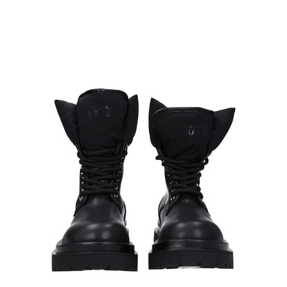 Versace Jeans Black Polyethylene Ankle Boots