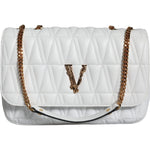 Versace White Mini Nappa Leather Crossbody Shoulder Bag Versace Light Gray