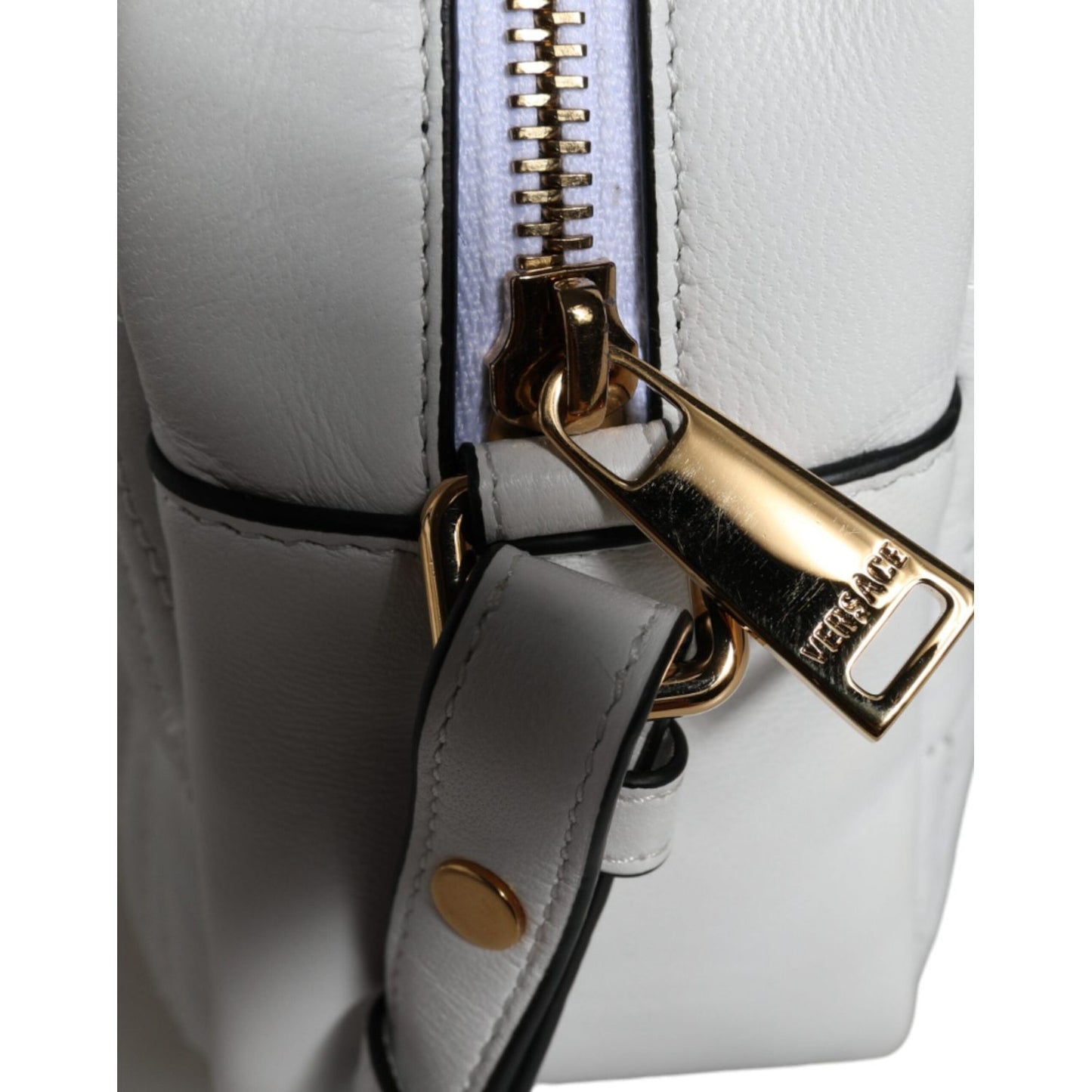 Versace White Quilted Nappa Leather Crossbody Shoulder Bag BAG1609