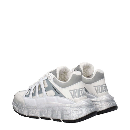 Versace White Fabric Athletic Sneakers